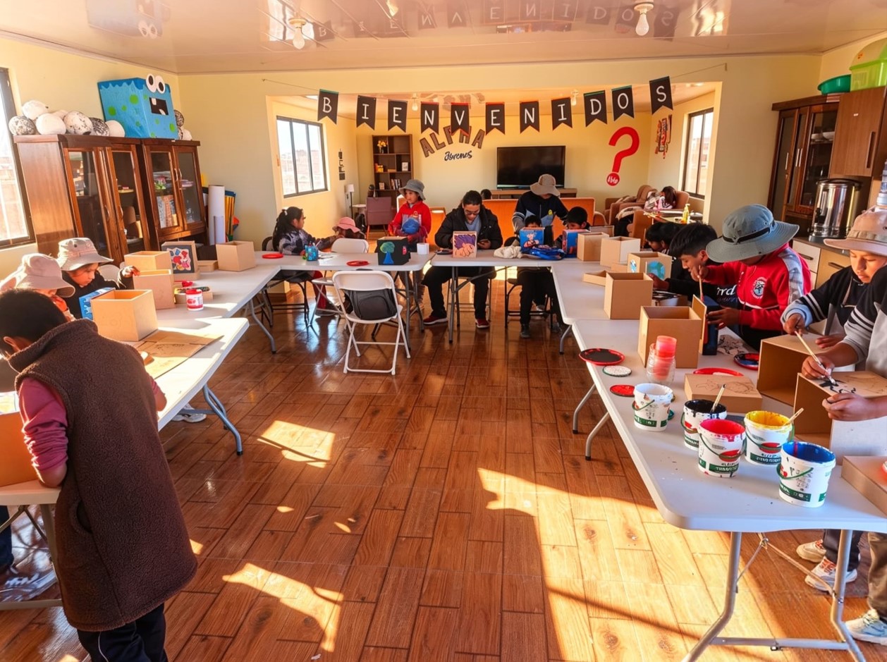 Clase de dibujo y pintura.
